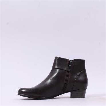 Regarde Le Ciel Side Zip Fold Cuff Boot - Brown Leather